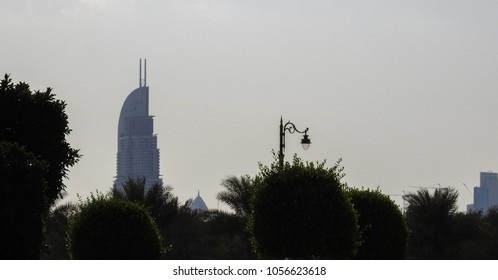 Park Near Sheikh Mohammed Bin Rashid Al Maktoum Palace In Dubai. United Arab Emirates