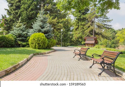 Park, Path, Bench Day Background