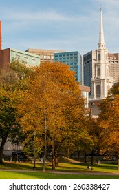 Park street church in famous Boston Common park - Shutterstock ID 260338427