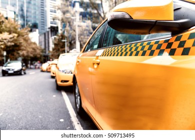 Parked Taxi In Melbourne Street, Australia.