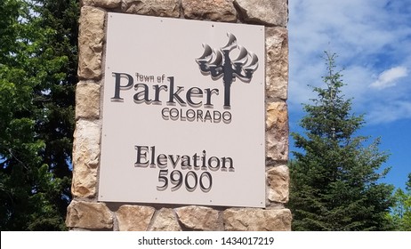 Parker, Colorado - June 24, 2019: Town Sign 