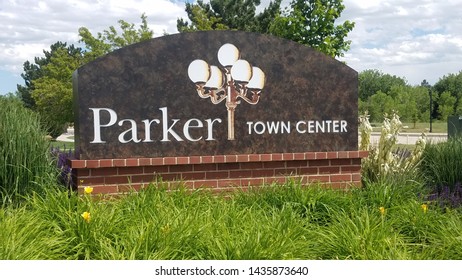 Parker, Colorado - June 24, 2019: Parker Town Center Sign