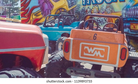 Parker, Colorado, USA-June 9, 2018 -  Kids Rides At The Small Town Carnival.