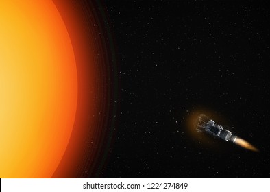 Parker Solar Probe approaching the sun "Elements of this image furnished by NASA "  - Powered by Shutterstock
