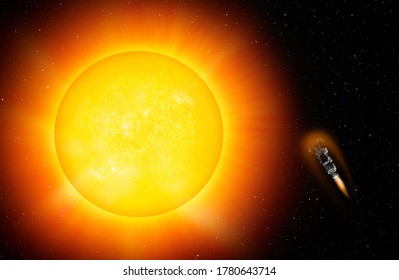 Parker Solar Probe approaching the sun "Elements of this image furnished by NASA "  - Powered by Shutterstock