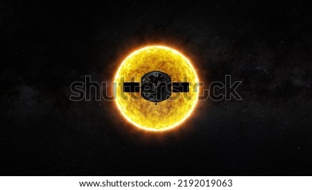 Parker Solar Probe Mission to the sun. Dramatic view of the sun with fire and plazma along the surface