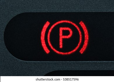 Parking Brake Control Light In Car Dashboard