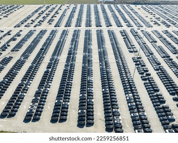 parking lot in car factory - Shutterstock ID 2259256851