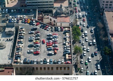 Parking Of Cars On The Roof Of A Skyscraper At Mexico City, Mexico