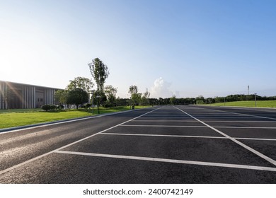 parking lot with city skyline - Powered by Shutterstock