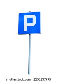 Parking D-18 Road Sign On A White Background