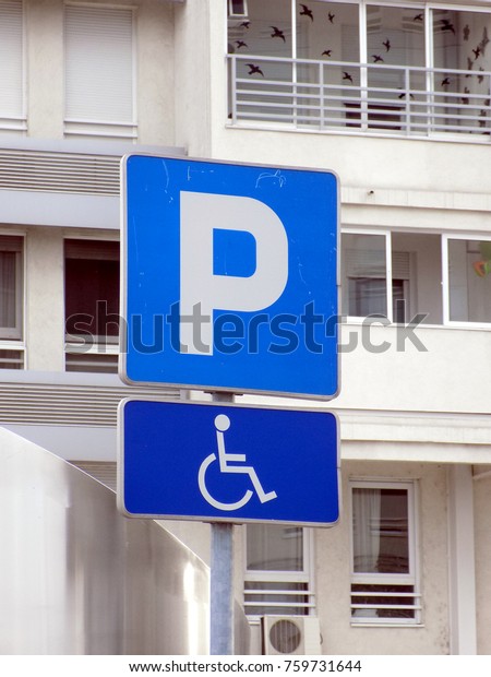   Parking lot for\
disabled people