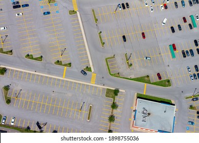 Parking Lot During World Wide Pandemic From Above 