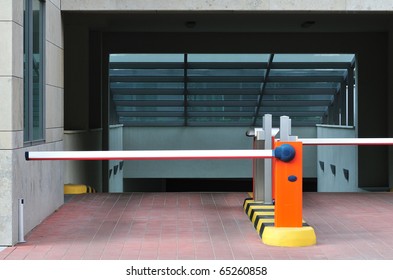 Parking Entrance In Business Center Or Residence.