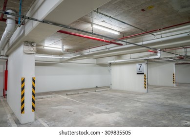 Parking Garage Interior Neon Lights Dark Stock Photo 309835505 ...