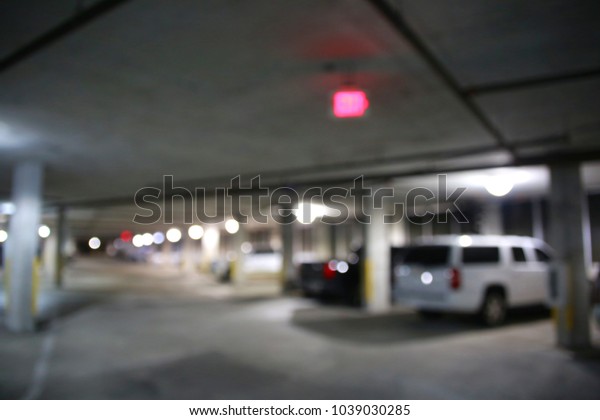 Parking Garage at Night\
Blurred