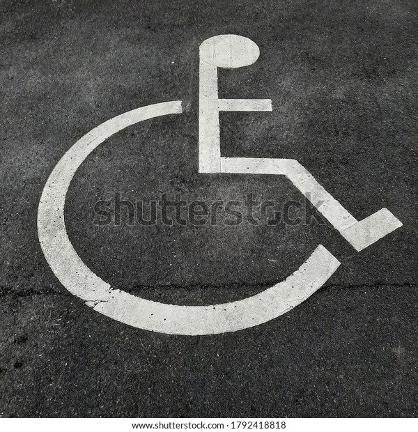 Parking marking for disabled\
people.