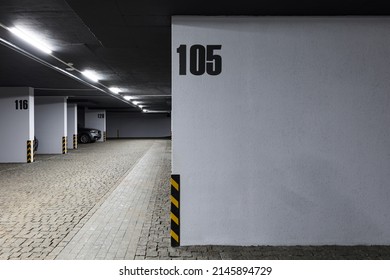 Parking Lot Of A Multi-storey Building. Underground Parking For Residents Of A Modern House.