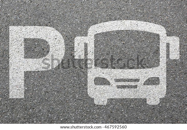 Parking lot sign bus coach park traffic town\
city mobility transport