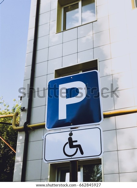 Parking sign for disabled
people.