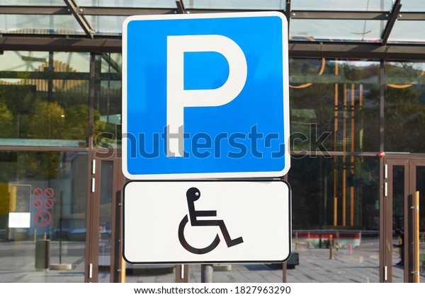 Parking sign for disabled\
persons