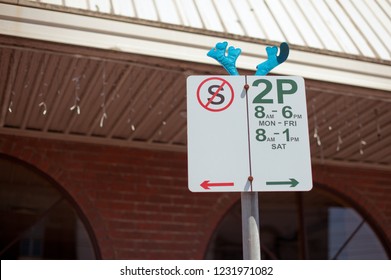 Parking Sign With Funny Ears. Melbourne , Australia. 