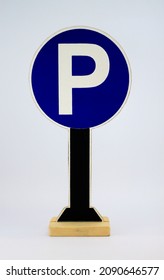 Parking Signs Toys on Isolated White Background