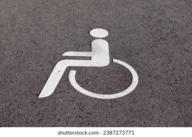 parking space for disabled people. disabled parking icon in the parking lot
