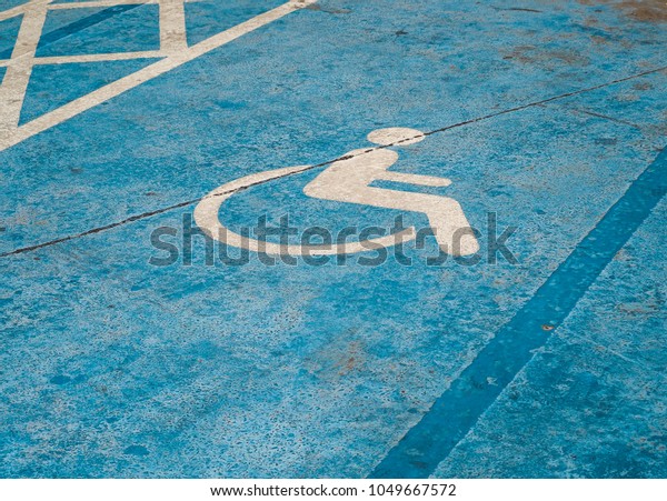 Parking
space only for disabled people. Traffic
Sign.