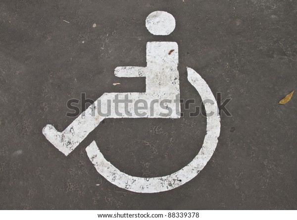 Parking space\
reserved for disabled\
persons