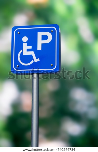 Parking spaces disabled people Bokeh background\
cipping path
