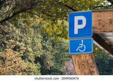 Parking Spot Sign For Disabled Wheelchair Persons.