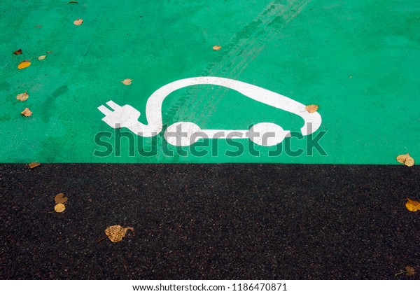 Parking symbol for\
electric cars being\
charged