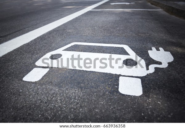 Parking symbol for
electric cars being
charged