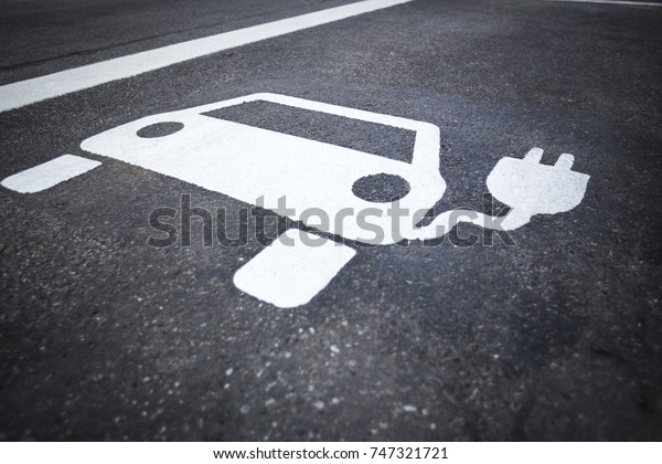 Parking symbol for\
electric cars being\
charged