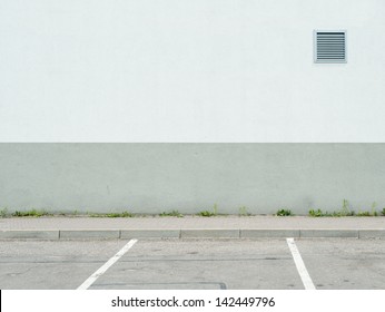 Parking Lot Wall And Sidewalk