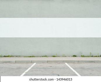 Parking Lot Wall And Sidewalk