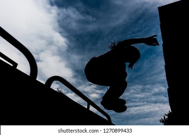 Parkour Girl Silhouette