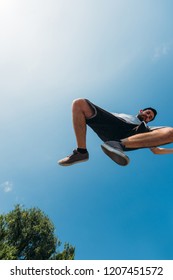 Parkour Man Exercising Parkour Jumping Below Stock Photo 1207451572 ...