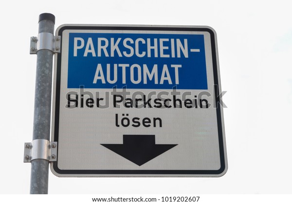 Parkschein-Automat (Parking ticket automat, buy\
parking ticket\
here)