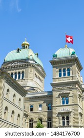 The Parliament Building In Bern, Switzerland. Seat Of The Swiss Parliament. The Swiss Federal Government Headquarters. The National Council And Council Of States Convene For Regular Sessions There