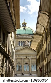 The Parliament Building In Bern, Switzerland. Seat Of The Swiss Parliament. The Swiss Federal Government Headquarters. The National Council And Council Of States Convene For Regular Sessions There