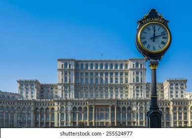 Parliament Building In Bucharest Romania Also Called Casa Poporului