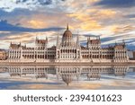 Parliament building in Budapest. Hungary. The building of the Hungarian Parliament is located on the banks of the Danube River, in the center of Budapest.