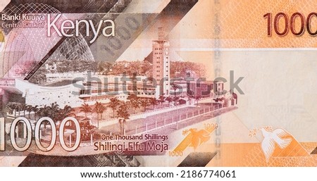 Parliament building, Portrait from Kenya 1000 Shillings 2019 Banknotes.
