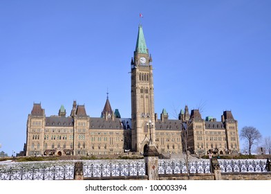 Parliament Buildings In Winter, Ottawa, Canada