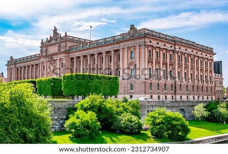 Parliament house (Riksdag) building in Stockholm, Sweden