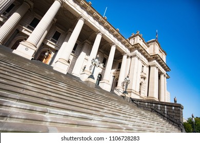 Parliament House For The State Of Victoria In Melbourne CBD, Victoria, Australia