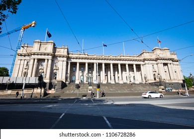 Parliament House For The State Of Victoria In Melbourne CBD, Victoria, Australia