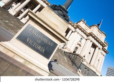 Parliament House For The State Of Victoria In Melbourne CBD, Victoria, Australia